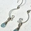 Handmade sterling silver aquamarine earrings inspired by nature