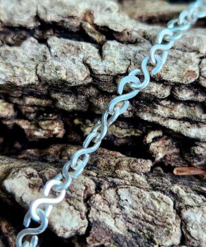 Sterling silver moonstone necklace chain, resting outside