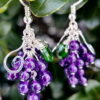 Handmade sterling silver amethyst earring gift for grape lovers