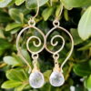 Handmade 14k gold-filled heart earrings in nature