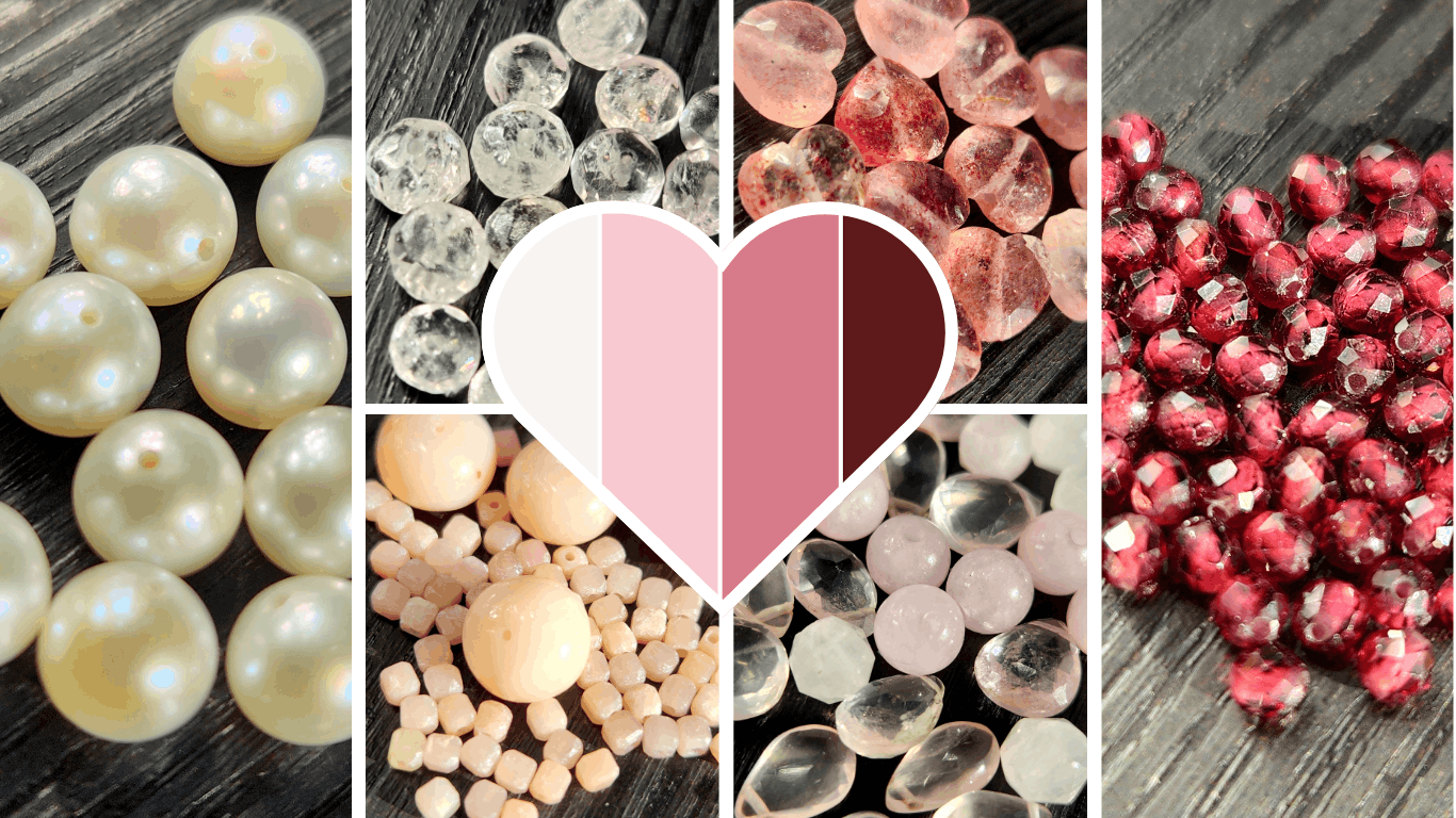 Natural gemstone heart jewelry materials used in Open Heart jewelry collection